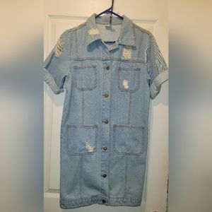 Litz maxi Distressed Jean Jacket Women S